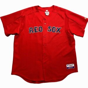 Boston Red Sox Jersey Mens 2X Red Short Sleeve Majestic Wake Dog 45